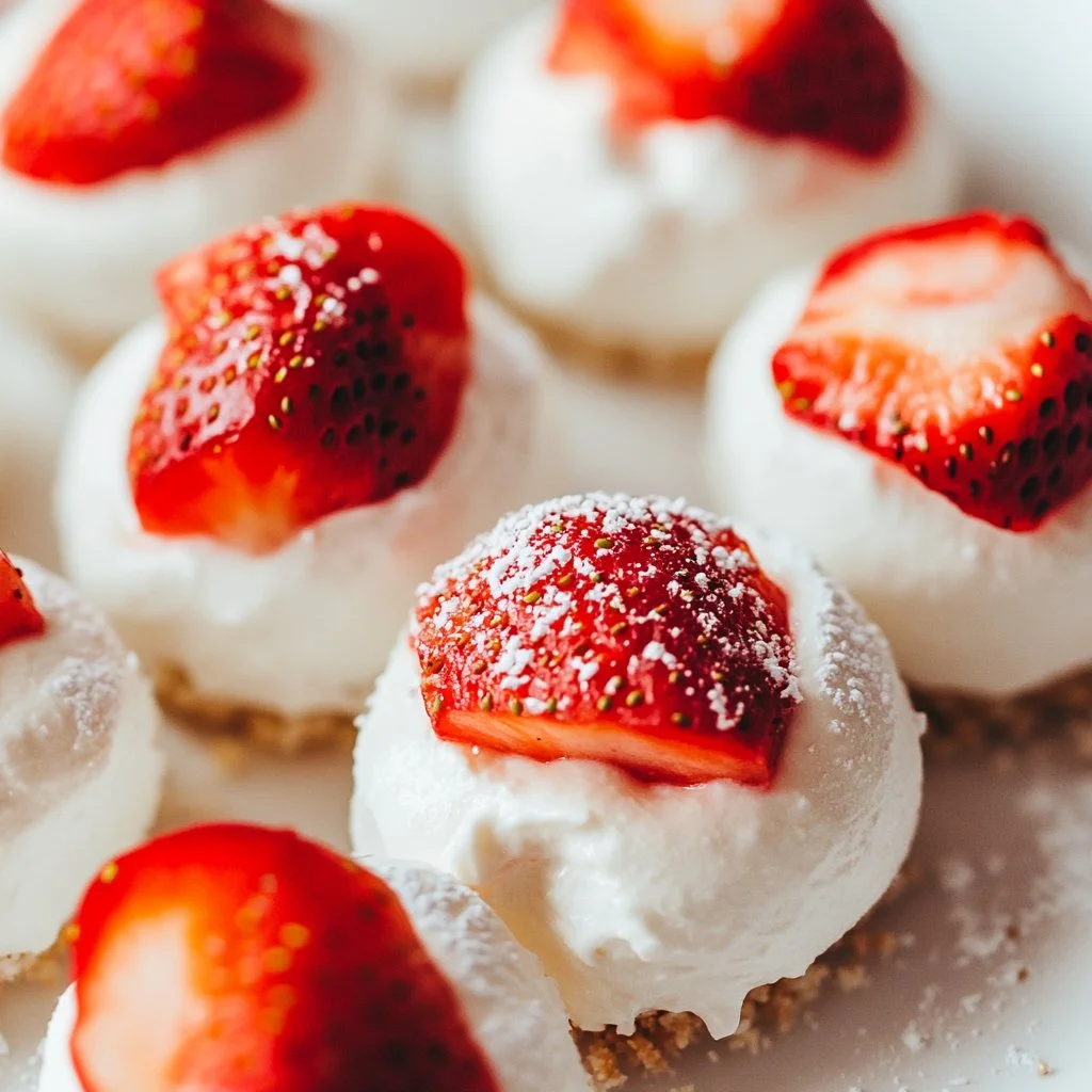 Bocconcini di Cheesecake con Fragole