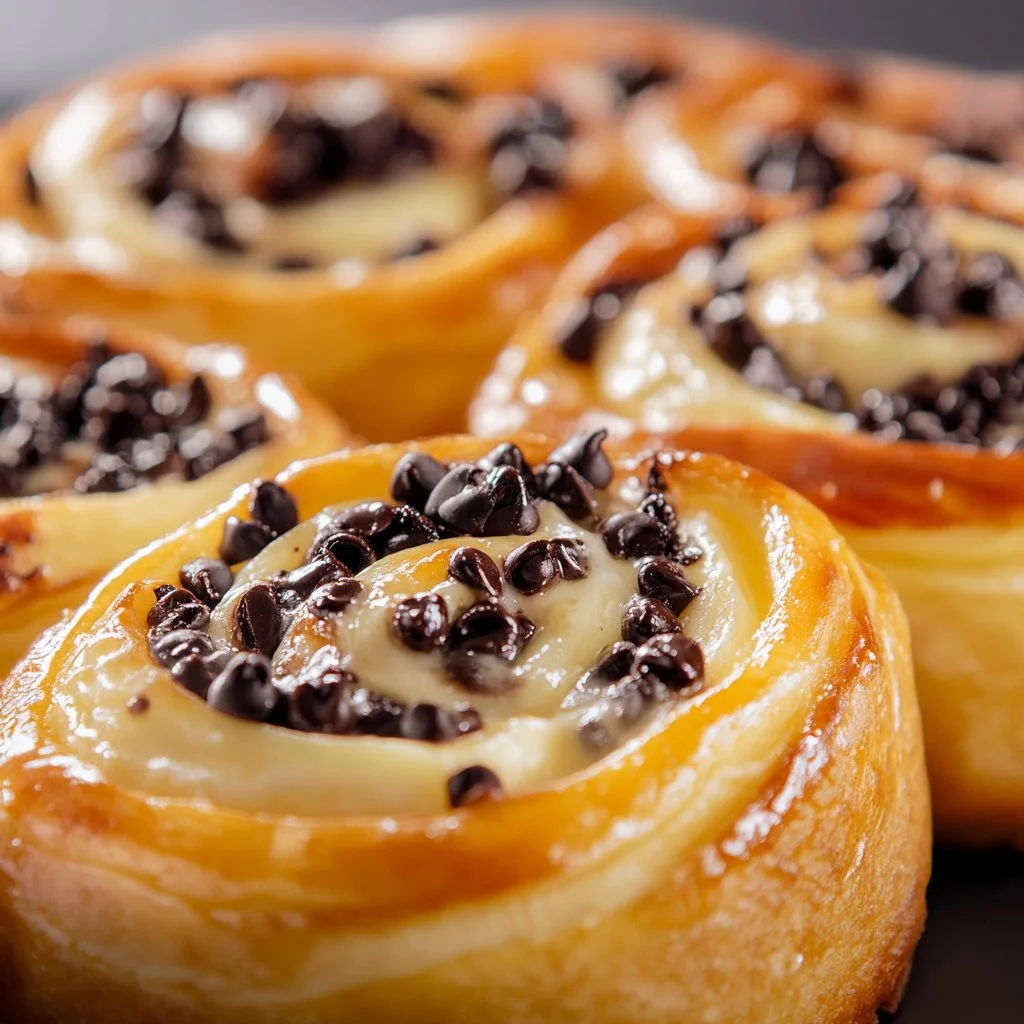 Brioche alla Crema Vaniglia con Gocce di Cioccolato