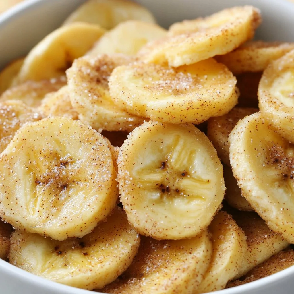 Chips di Banana all'Air Fryer con Cannella e Zucchero