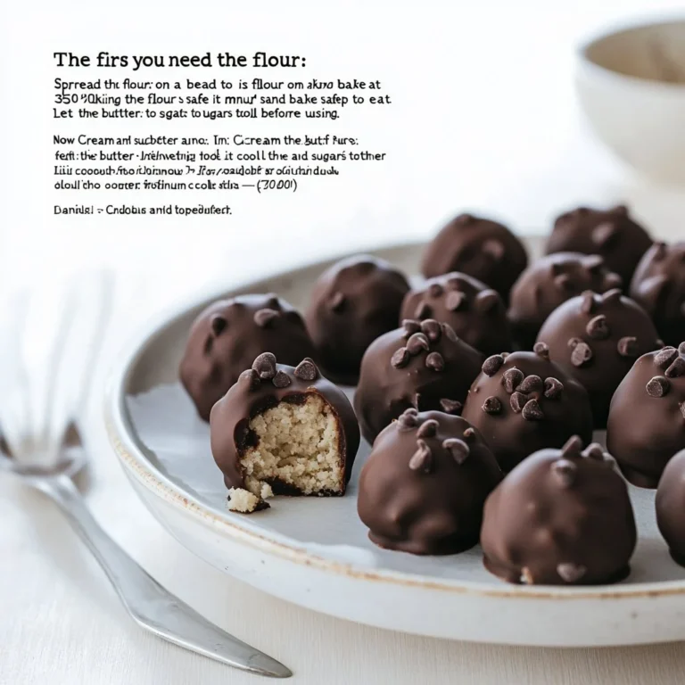 Delicious homemade chocolate chip cookie dough truffles on a plate.