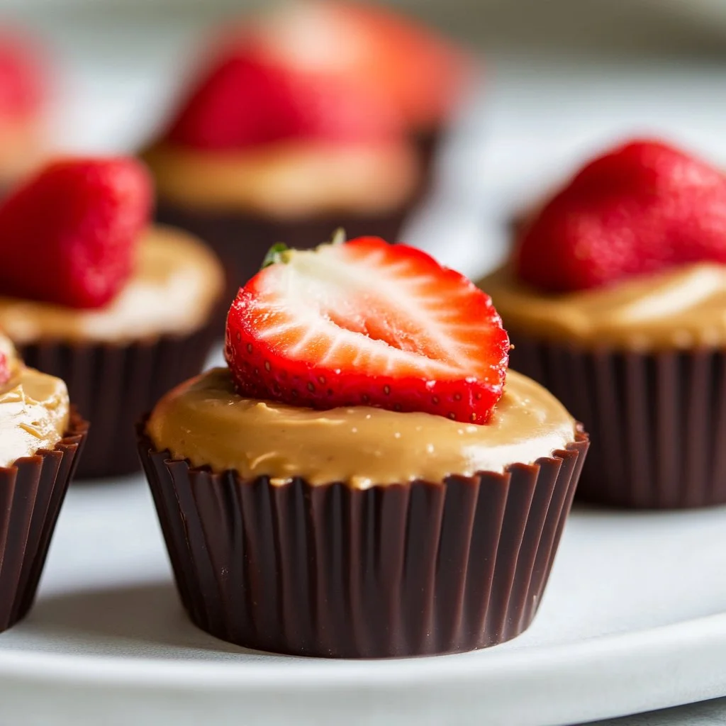 Coppette di burro di arachidi e fragole salutari