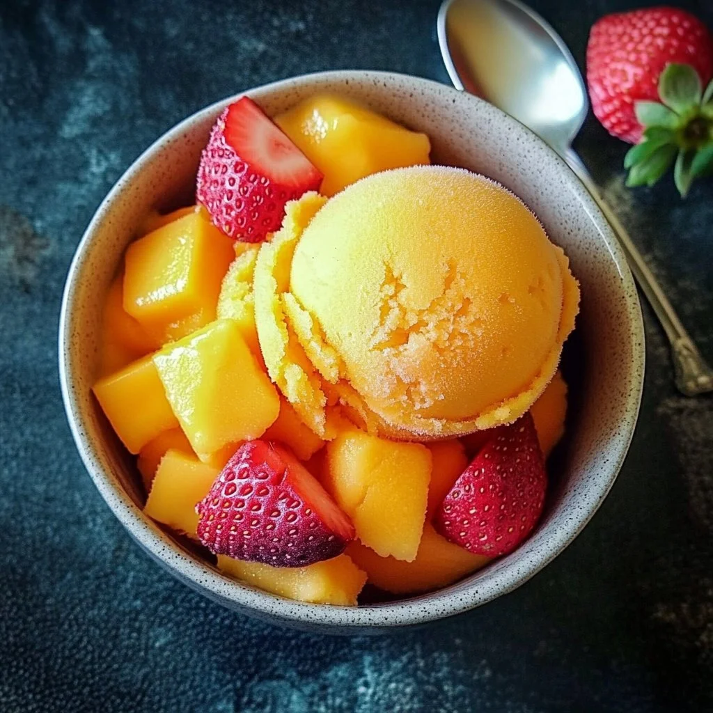 Mango Strawberry Sorbet