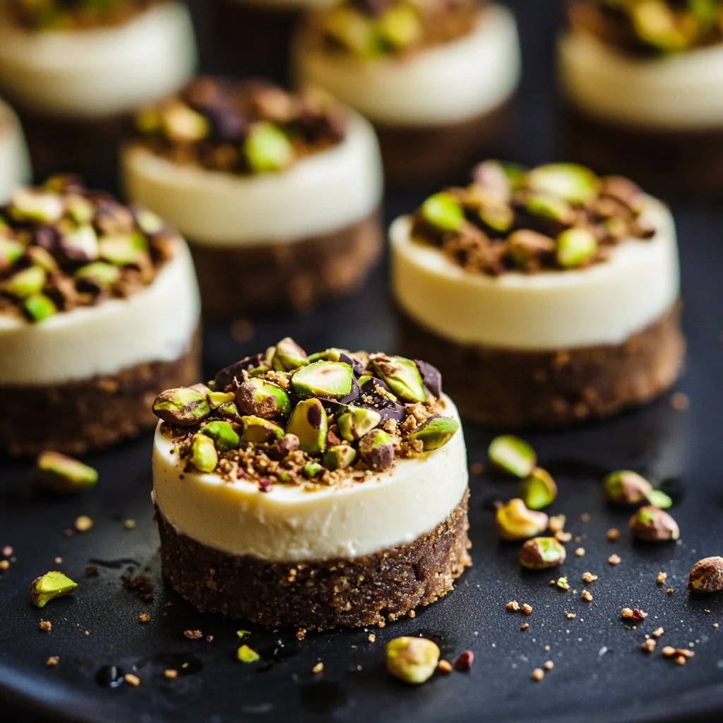 Mini Cheesecakes di Pistacchio e Caffè