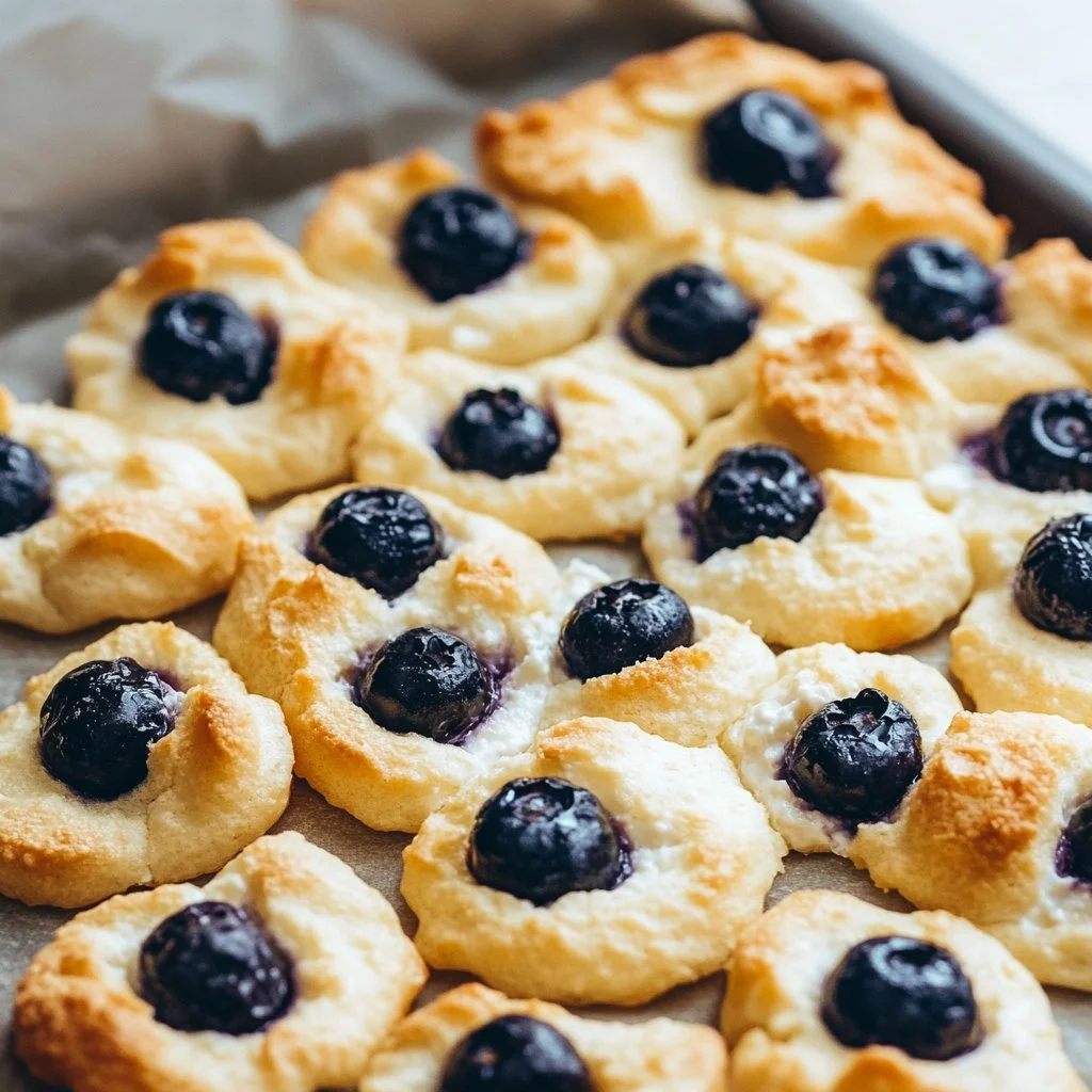 Pane nuvola di ricotta e mirtilli