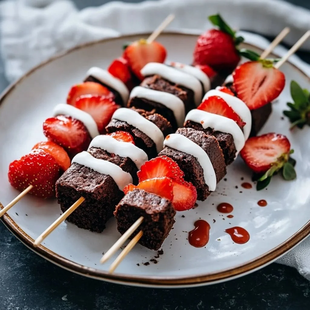 Strawberry Brownie Kabobs