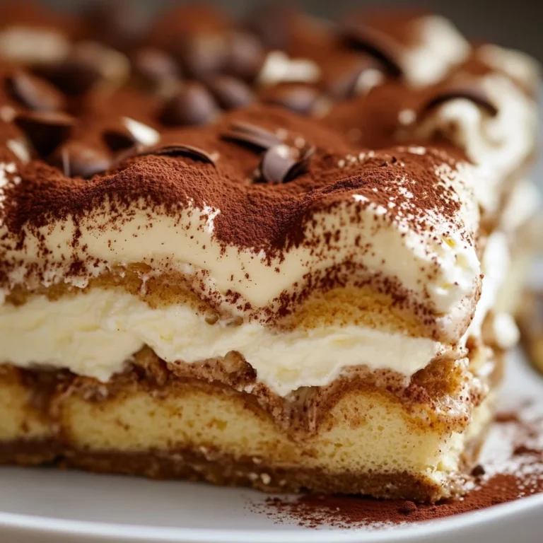 Delicious homemade Tiramisù dessert with coffee and mascarpone layers.