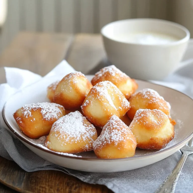 Freshly made Vanilla French Beignets dusted with powdered sugar