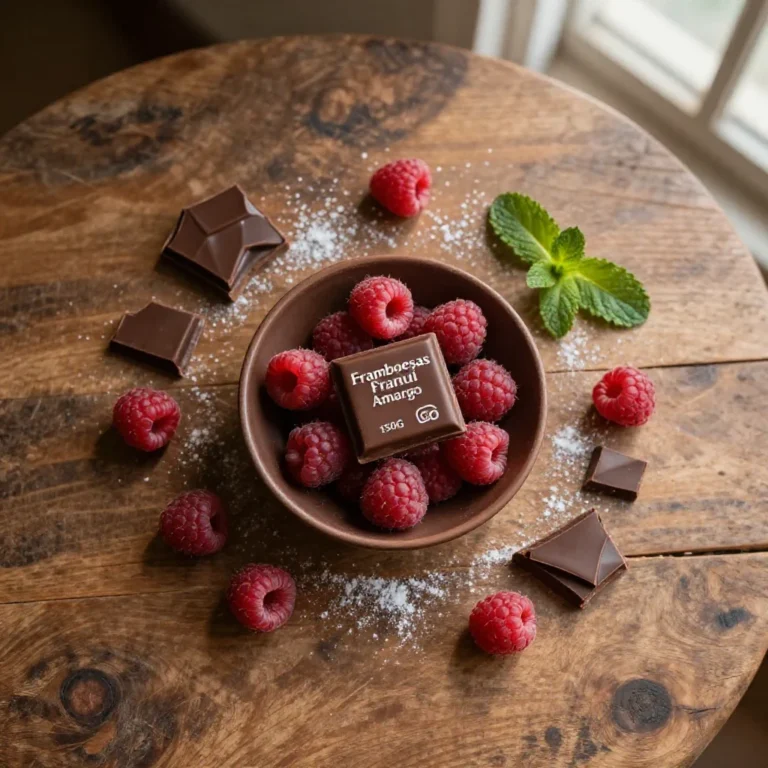 Confezione di Framboesas Franui con cioccolato amaro da 150 grammi