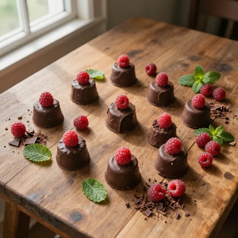 Dolcetti franuì fatti in casa con lamponi freschi e cioccolato fondente