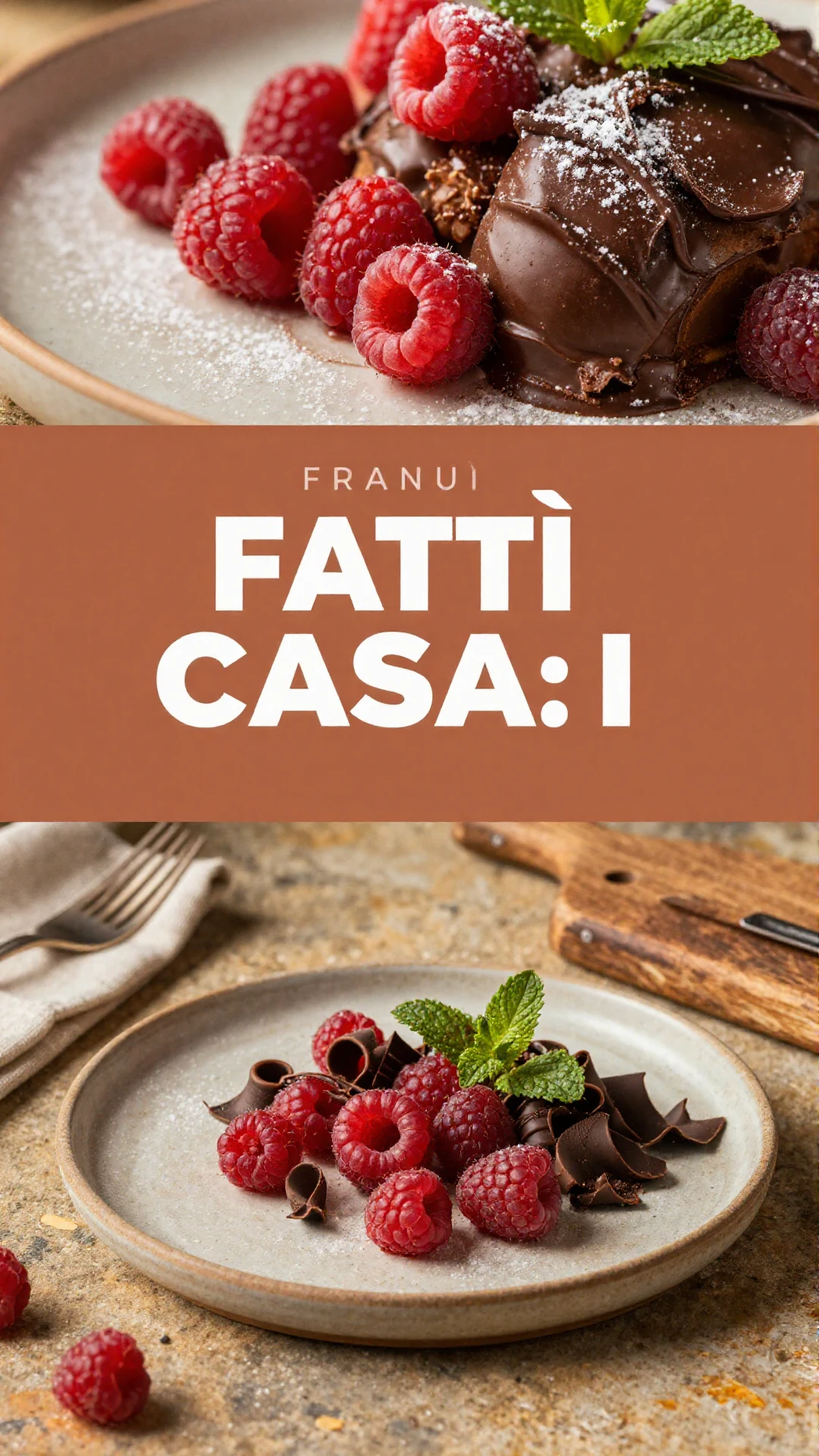 Dolcetti franuì fatti in casa con lamponi freschi e cioccolato fondente
